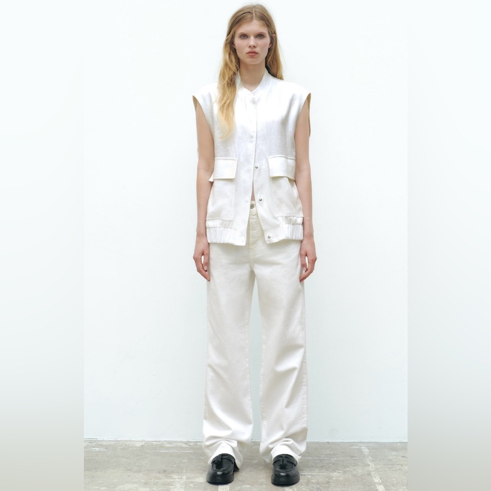 Zara oversized linen vest